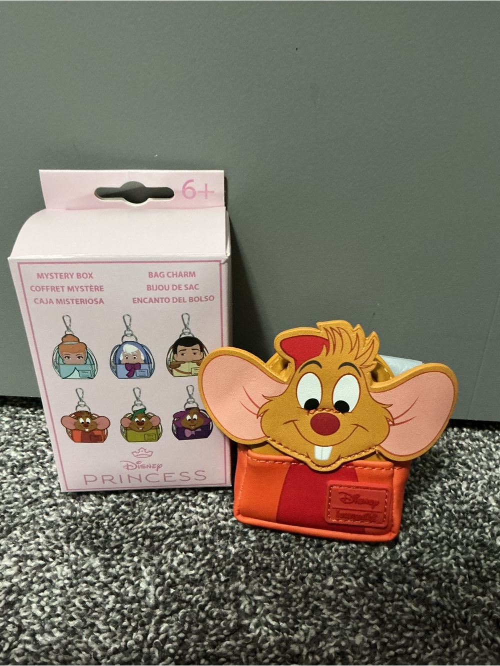 Disney Cinderella Jaq Coin Purse Charm in Orange and Red